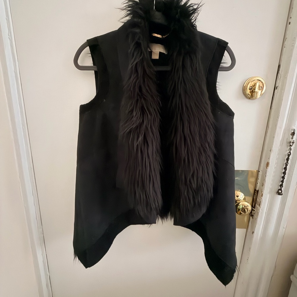 Michael Kors Black Faux Fur Vest
